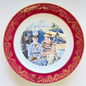 Limoges France collector plate repro of L’ Argenteuil by Edouard Manet vintage